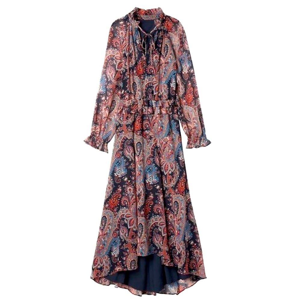 Banana Republic Olivia Palmero Paisley Hi Lo Dress